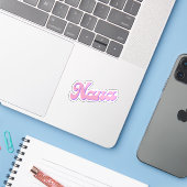 Nana Pink Cursive Oma Grammy Aufkleber (Laptop mit iPhone)
