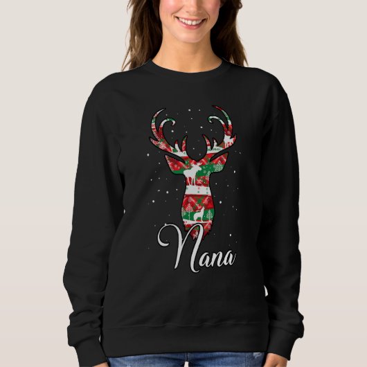 Nana Reindeer Matching Family Pajama Xmas Sweatshirt (Vorderseite)