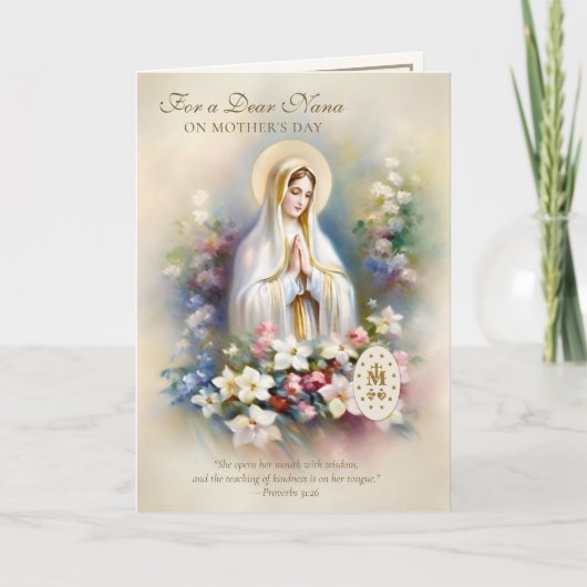 Nana Religious Mütters Day Floral Karte (Vorderseite)
