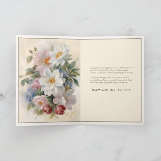 Nana Religious Mütters Day Floral Karte (Innenseite)
