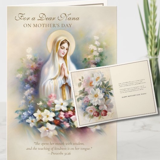 Nana Religious Mütters Day Floral Karte