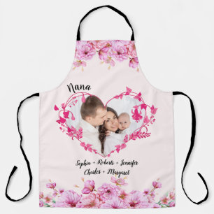 Nana Rose Blume Herz   Custom Grandkids Foto Schürze