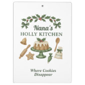 Nana’s Holly Kitchen — Personalized Holiday Clipbo Klemmbrett (Rückseite)