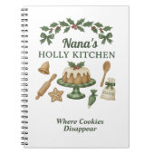 Nana’s Holly Kitchen — Personalized Holiday Recipe Notizblock (Vorderseite)