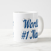 Nana Sea Blue Halbtext Mütter Day Jumbo-Tasse (Vorderseite Rechts)