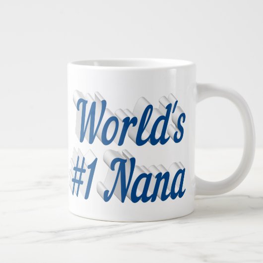 Nana Sea Blue Halbtext Mütter Day Jumbo-Tasse (Rechts)