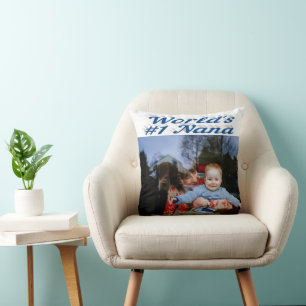 Nana Sea Blue Text Foto Kissen