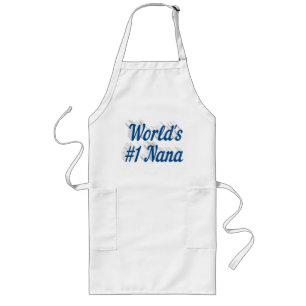 Nana Sea Blue Text lange Schürze