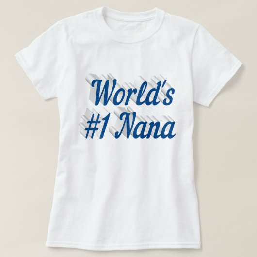 Nana Sea Blue Text Mütter Day T-Shirt (Design vorne)