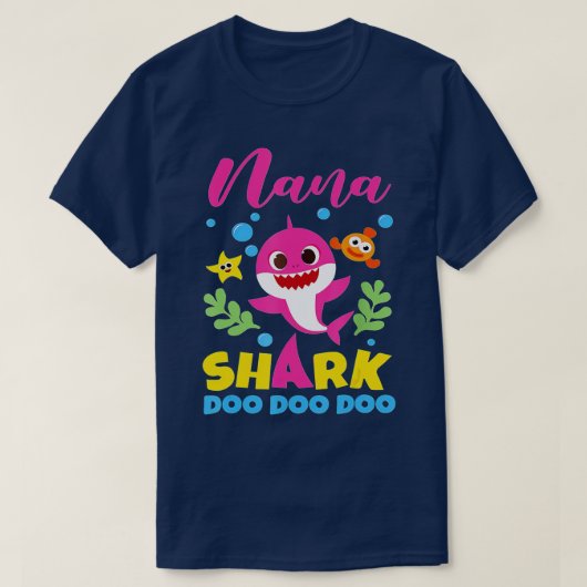 Nana Shark Geschenk Niedliche Baby Shark Family Ma T-Shirt (Design vorne)