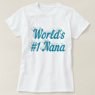 Nana Sky Blue Text T - Shirt