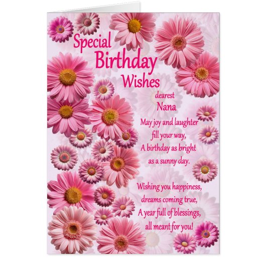 Nana Special Birthday wünscht Pink Daisies (Vorne)