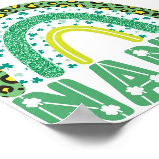 Nana St Patricks Day Irish Großmutter Rainbow Poster (Ecke)