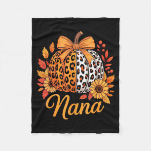 Nana Thanksgiving Leopard Kürbis Sonnenblume Koket Fleecedecke
