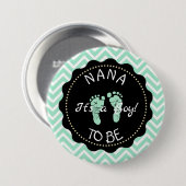 Nana to be Sage Green Zickzack Baby Shooter Button (Vorne & Hinten)