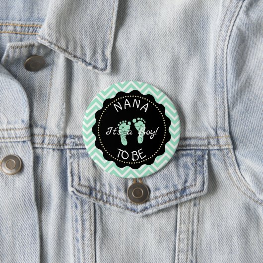 Nana to be Sage Green Zickzack Baby Shooter Button (Beispiel)