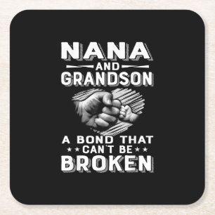 Nana und Grandson eine Anleihe, die nicht zerbroch Rechteckiger Pappuntersetzer