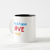 Nana- und Papa-Liebe ich Zweifarbige Tasse (Vorderseite Links)