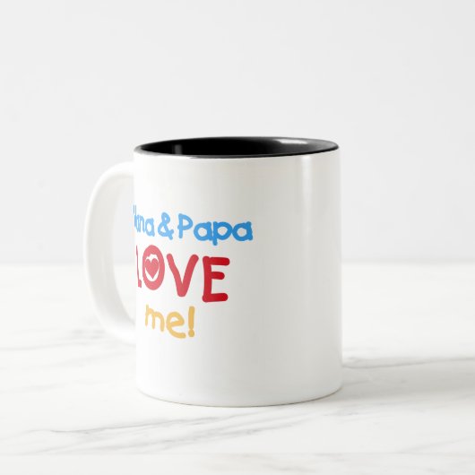 Nana- und Papa-Liebe ich Zweifarbige Tasse (Vorderseite Links)