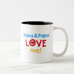 Nana- und Papa-Liebe ich Zweifarbige Tasse