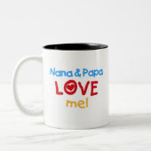 Nana- und Papa-Liebe ich Zweifarbige Tasse (Links)