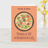 Nana und Papa Pizza Großeltern Day Karte (Gelbe Blume)