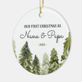 Nana und Papa Unsere ersten Weihnachten als Großel Keramik Ornament (Links)