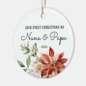 Nana und Papa Unsere ersten Weihnachten als Großel Keramik Ornament (Links)