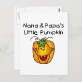 Nana und Papas kleine Kürbis-T - Shirt Postkarte (Vorne/Hinten)