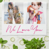 Nana Wir Liebe Sie Foto Collage Keepake Geschirrtuch (Gefaltet)
