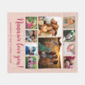 Nana Wir Liebe Sie Grandkids 10 FotoCollage Pink Fleecedecke (Vorderseite (Horizontal))