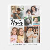 Nana Wir Liebe Sie Großkinder heißt FotoCollage Fleecedecke (Vorderseite)