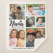 Nana Wir Liebe Sie Großkinder heißt FotoCollage Sherpadecke (Vorderseite)
