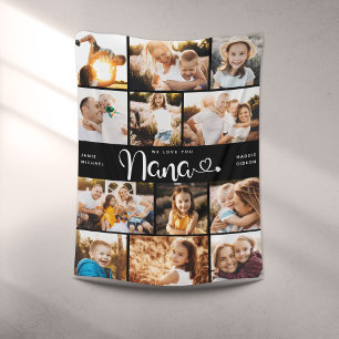 Nana Wir Liebe Sie Hearts Modern Foto Collage Flee Fleecedecke