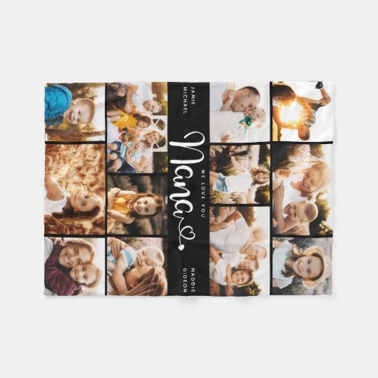 Nana Wir Liebe Sie hören Moderne FotoCollage Fleecedecke (Vorderseite (Horizontal))