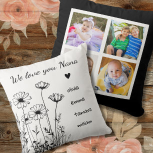Nana, wir lieben dich, Enkelkinder 4 Fotocollage F Kissen