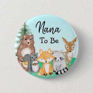Nana   Woodland Creatures Babydusche Button