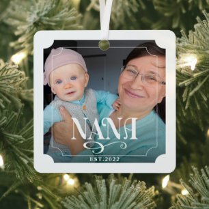 Nana Year Etabliert 2 Foto Weihnachten Ornament Aus Metall