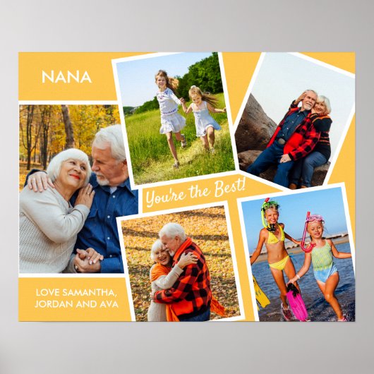 Nana You are the Best 5 Foto Collage Großeltern Poster (Vorne)