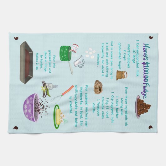 Nana's $100 Fudge Recipe Kitchen Towels Geschirrtuch (Horizontal)