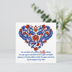 Nana's 80. Geburtstag / Ungarisch Rustikale Matyo Save The Date