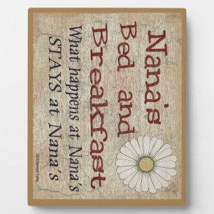 Nana's Bed and Breakfast was passiert in Plaque Fotoplatte