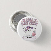 Nanas Boo Crew 1 Enkelname Halloween-Geist  Button (Vorne & Hinten)