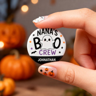 Nana's Boo Crew 1 Enkelname Halloween-Geist  Button