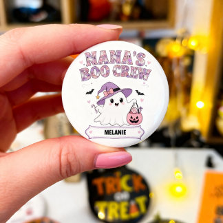 Nanas Boo Crew 1 Enkelname Halloween-Geist  Button