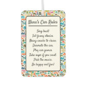 Nana's Car-Regeln (oder Ihre eigene) Sitte Autolufterfrischer (Vorderseite)