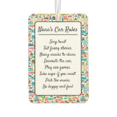 Nana's Car-Regeln (oder Ihre eigene) Sitte Autolufterfrischer (Rückseite)