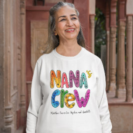 Nana's Crew Typografie Custom Monogram Sweatshirt