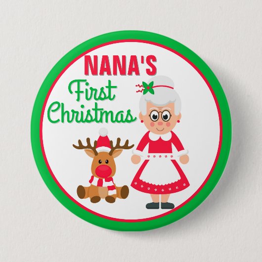 Nanas erster Weihnachtsknopf Button (Vorderseite)