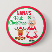 Nanas erstes Weihnachts-Button Button (Vorderseite)